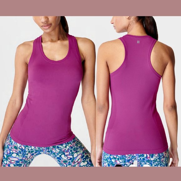 NWT Sweaty Betty [ XS ]‎ Athlete Seamless Workout Tank Top in Amaranth Pink 5670 - Picture 1 of 13